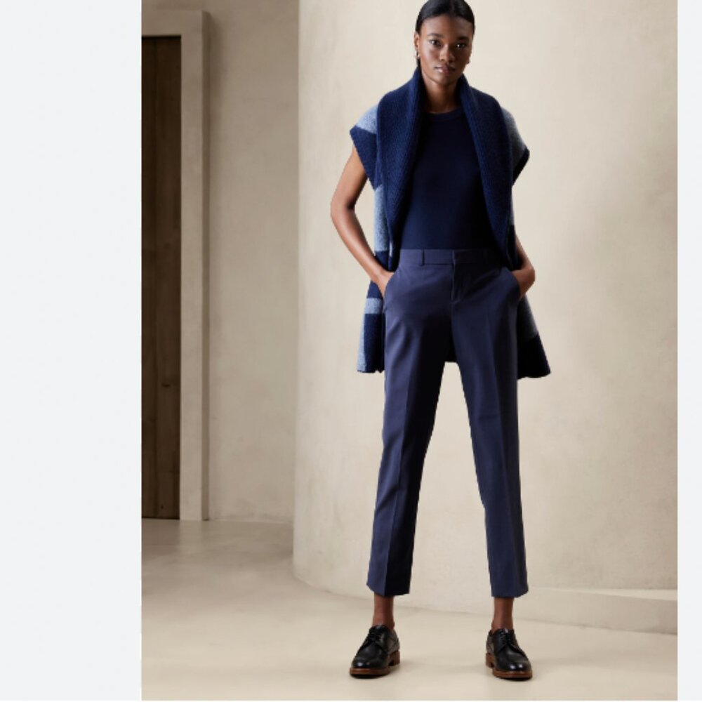 BANANA REPUBLIC AVERY SLIM WOOL-BLEND PANT NWT